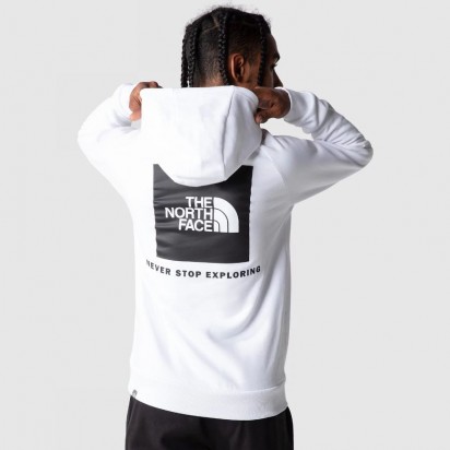 M RAGLAN RED BOX HOODIE WHITE