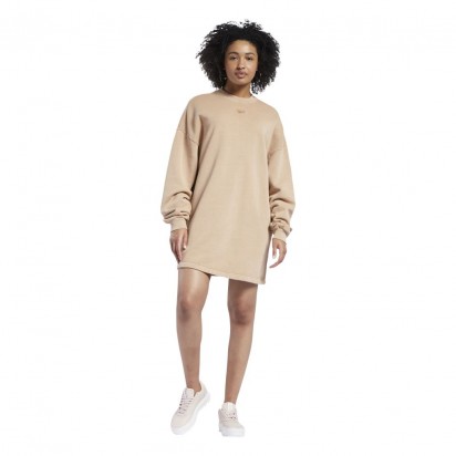 CREWNECK DRESS CAMEL